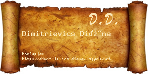 Dimitrievics Diána névjegykártya